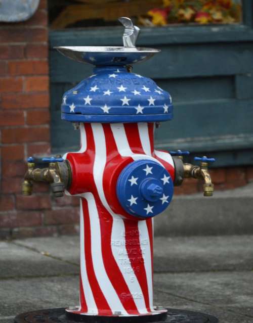 Fire hydrant patriotic America  