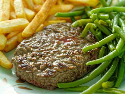 food meat burger Salisbury streak beef meat