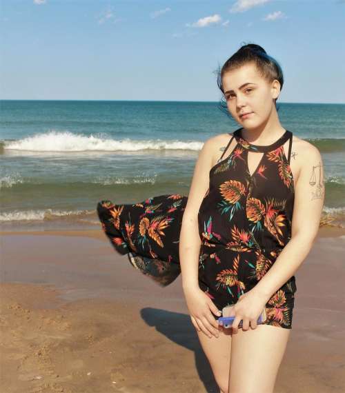 Beach seashore woman 