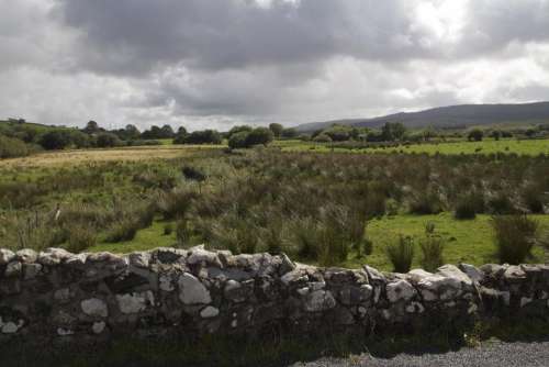 Stone Fence Stone Wall Ireland Irish Field
