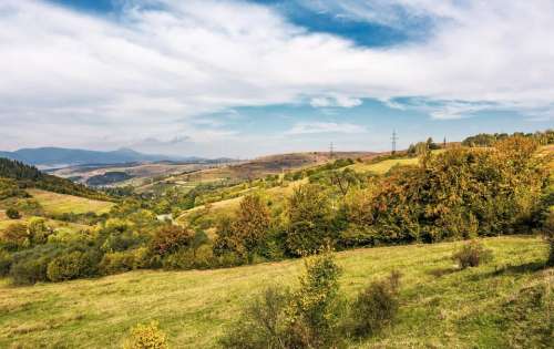 countryside mountain landscape autumn village