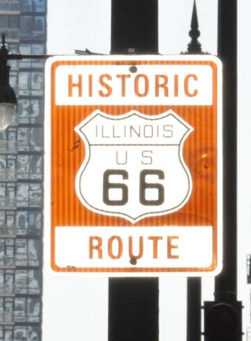Chicago sign highway sign route 66  