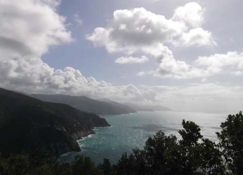 Bay lagoon ocean seashore clouds