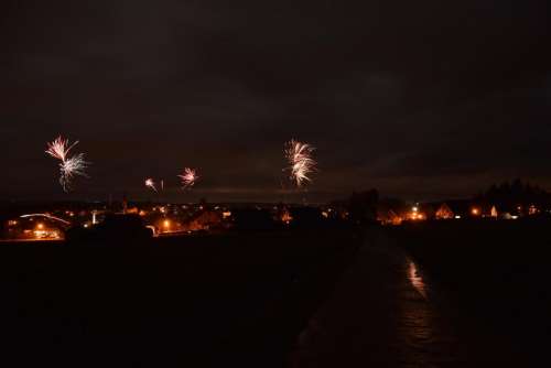 fireworks night New Year light winter