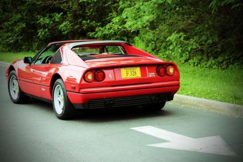 car automobile vehicle red Ferrari