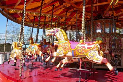 carousel horse ride funfair roundabout