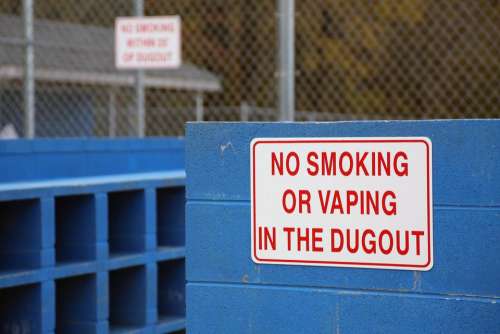 sign No Smoking No Vaping dugout sports