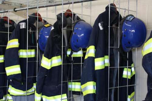fire fighter turnouts rack storage uniform