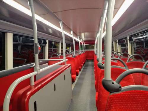 bus bus interior seating red modern