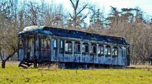 Vintage Train Car railway railroad