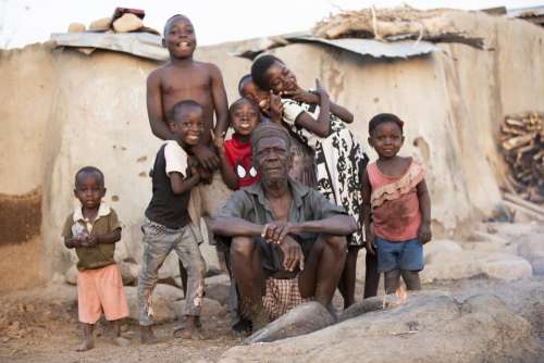 People family Africa village children 
