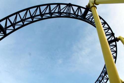 Knoebels Impulse roller coaster steel coaster sky