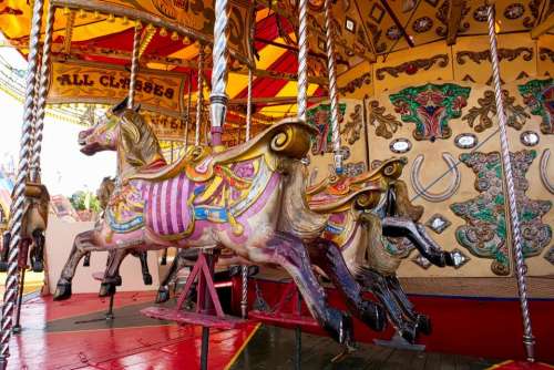 carousel ride amusement horses fairground