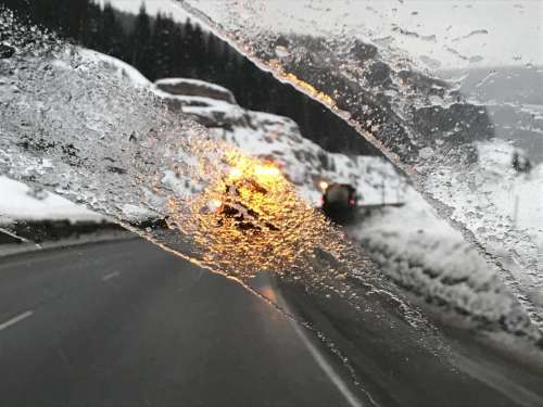 Ice frozen  hazard driving winter 