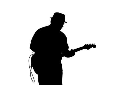 music guitar man male silhouette