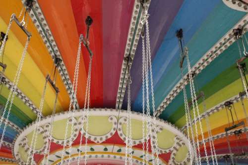 Knoebels ride swing swing ride colorful