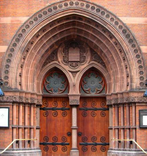 church door doorway carving arch