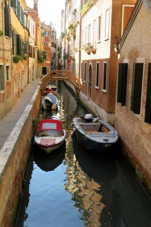 Venice canal water boats bridge