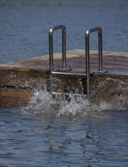 Floating Dock Lake Water Splash Cannonbal