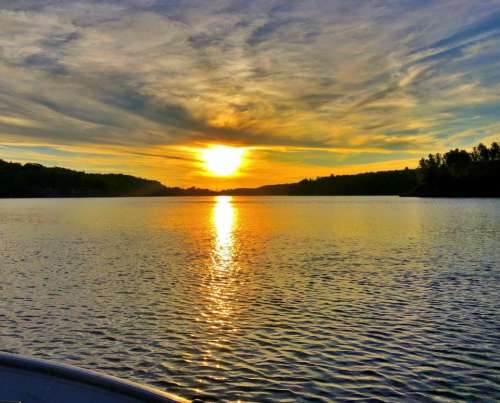 Lake sunrise sunset reflection water