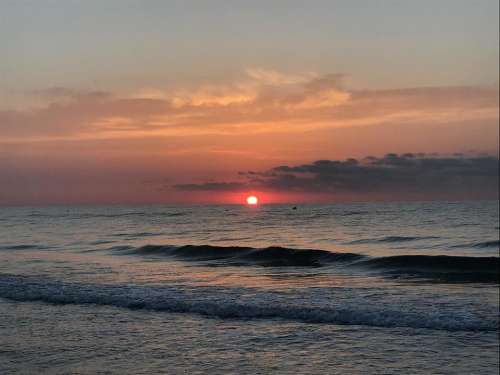 Ocean sunset beach sunrise seashore 