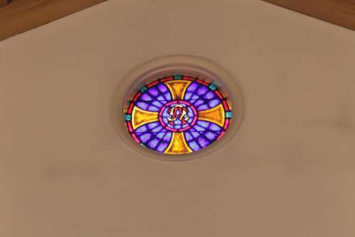 stained glass window church pretty purple