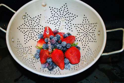 fruit strawberries blueberries cooking fruit salad