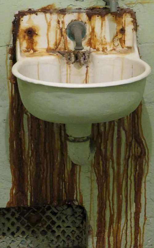 basin rust grunge hair wall