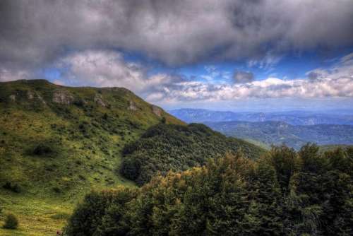 mountain landscape peak high tourism
