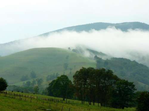 landscape West Virginia mountains farm meadow