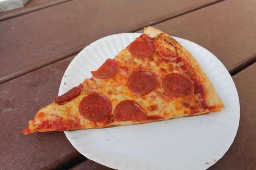 pizza food pepperoni plate junk food