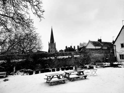 abingdon st helens church winter snow