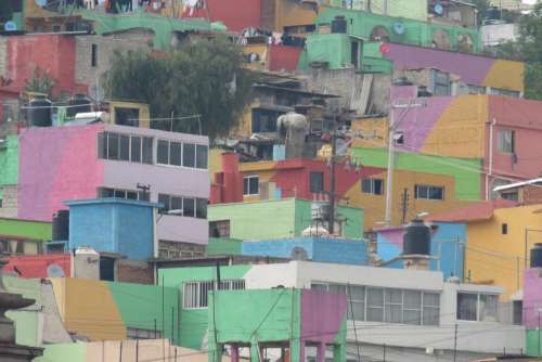 mexico street art color house