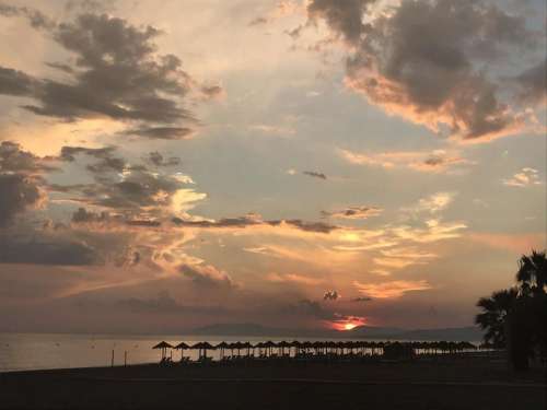 Costa del Sol sunset sky beach silhouette Torrox sunset 