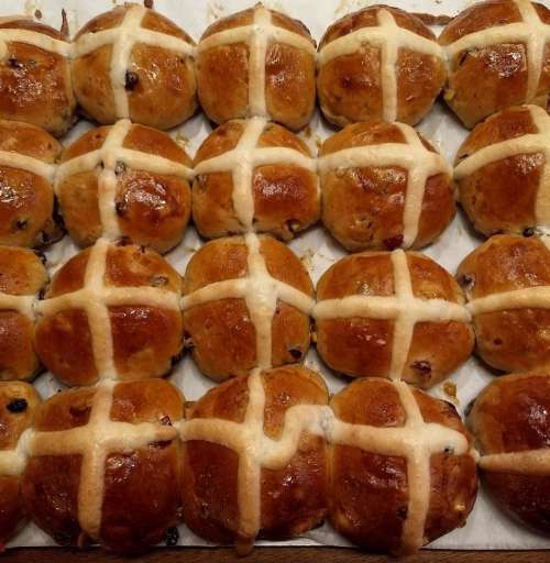 hot cross buns Easter pattern buns catering