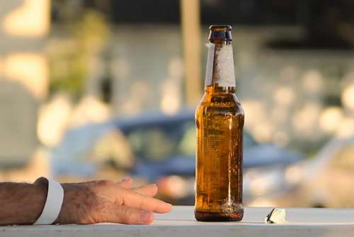 hand bottle beer alcohol