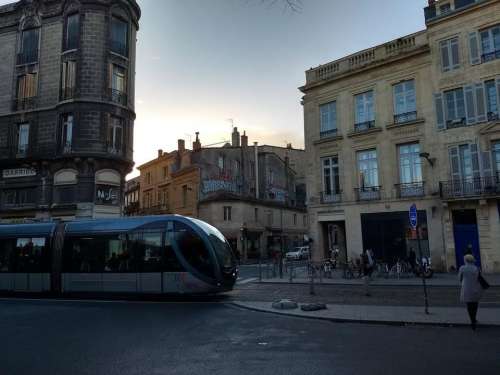 france bordeaux tram french street modern france