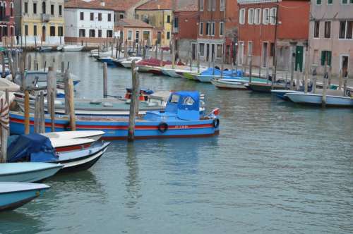 Murano Venice Italy harbor boats