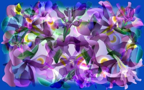 vector graphic irises artistic collage