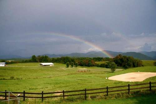 Virginia Farm Blue Ridge Mountains Double Rainbow Rainbow