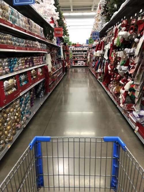 grocery cart shopping christmas aisle christmas shopping store