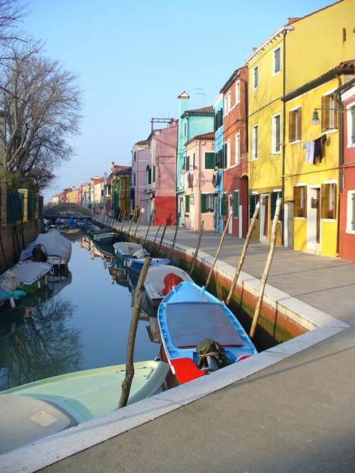 Burano canal Italy scenic Europe