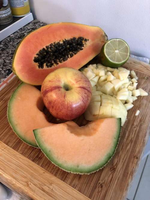 Papaya fruit food apple lime
