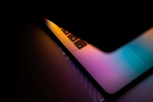 Modern Laptop Colorful Close Up