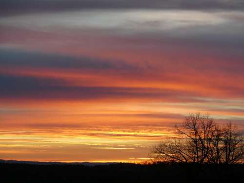 Afterglow Sky Twilight Sunset Atmospheric
