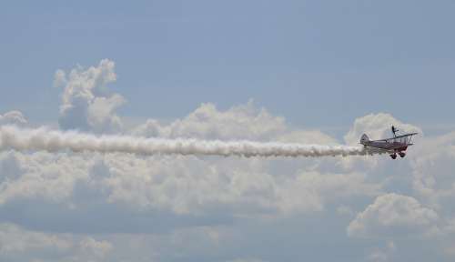 Aircraft Acrobatics Clouds Flight Aviation Flying