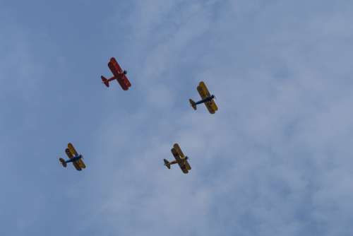 Airplane Sky Clouds Aviation Flight Propeller Jet