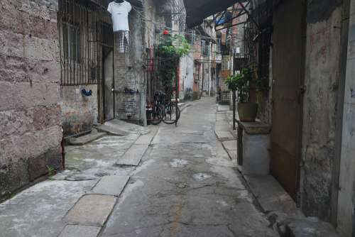 Back Lane Alleyways South China Guangzhou Old Times