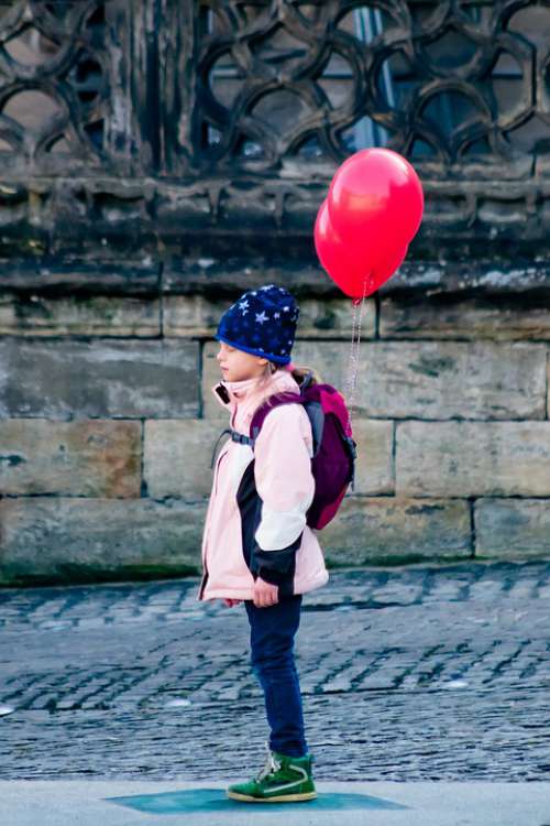 Balloons Girl Freedom Wish Thinking