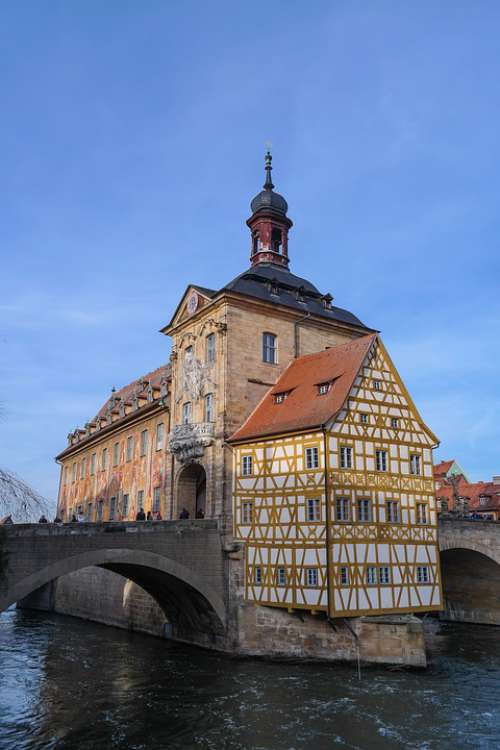 Bamberg Old Town Hall Regnitz Bridge River